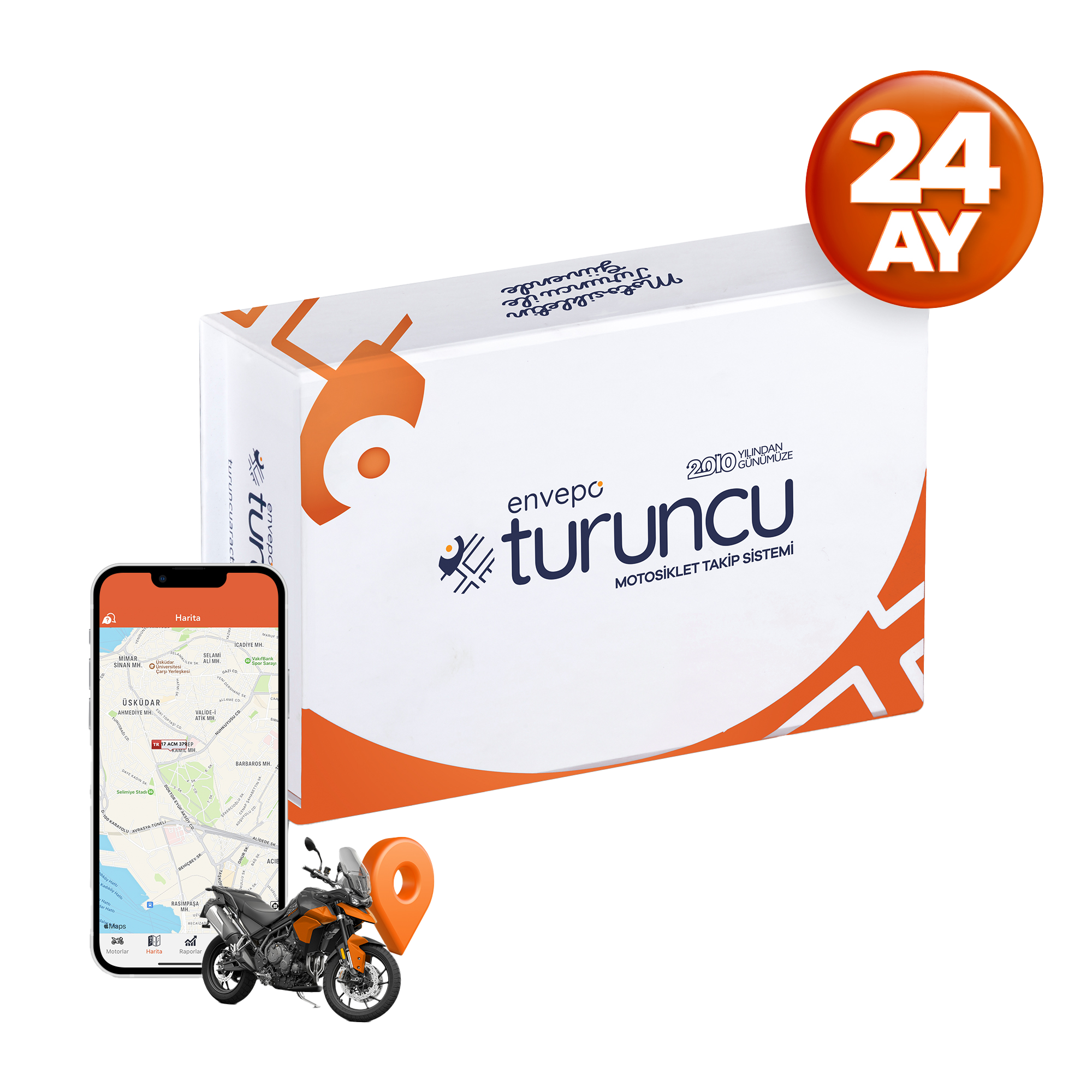 Turuncu Motosiklet Takip Kablolu 24 Aylık